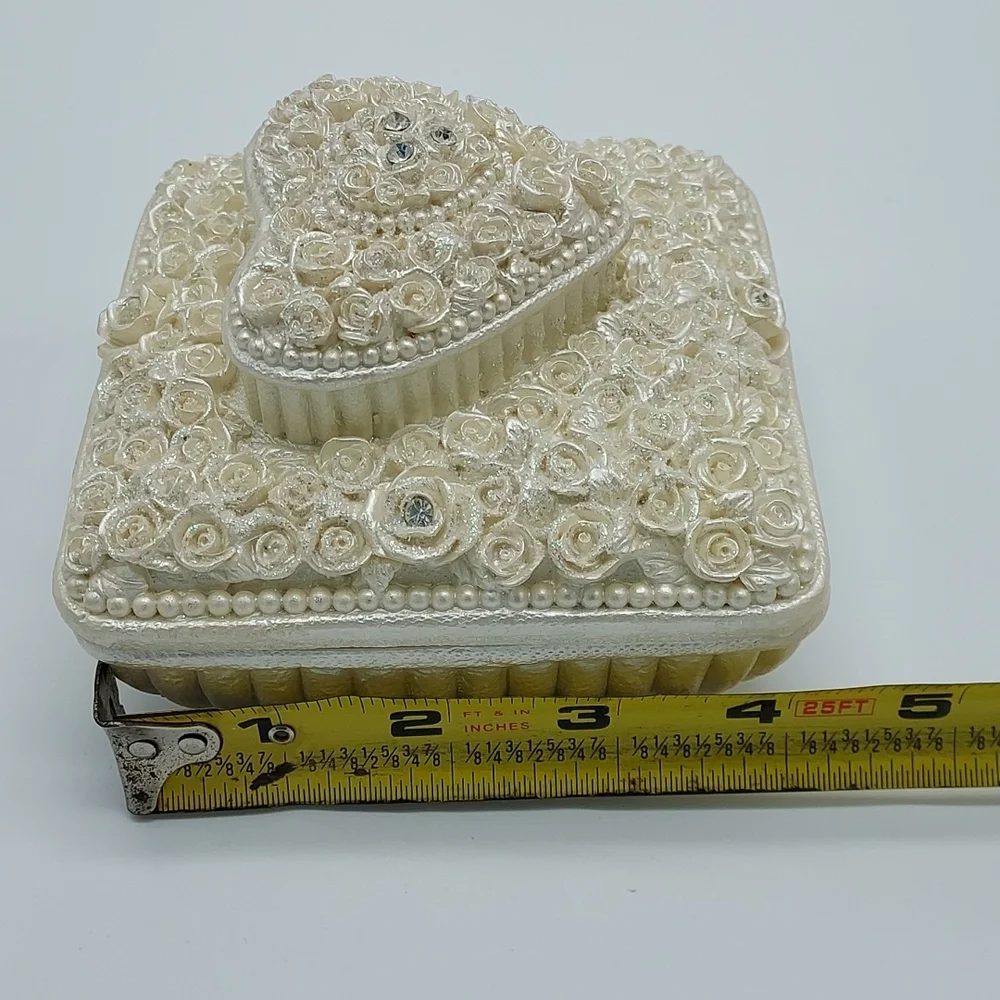 Wedding Cake Topper/ Shower Gift Box Glittery Rose Top